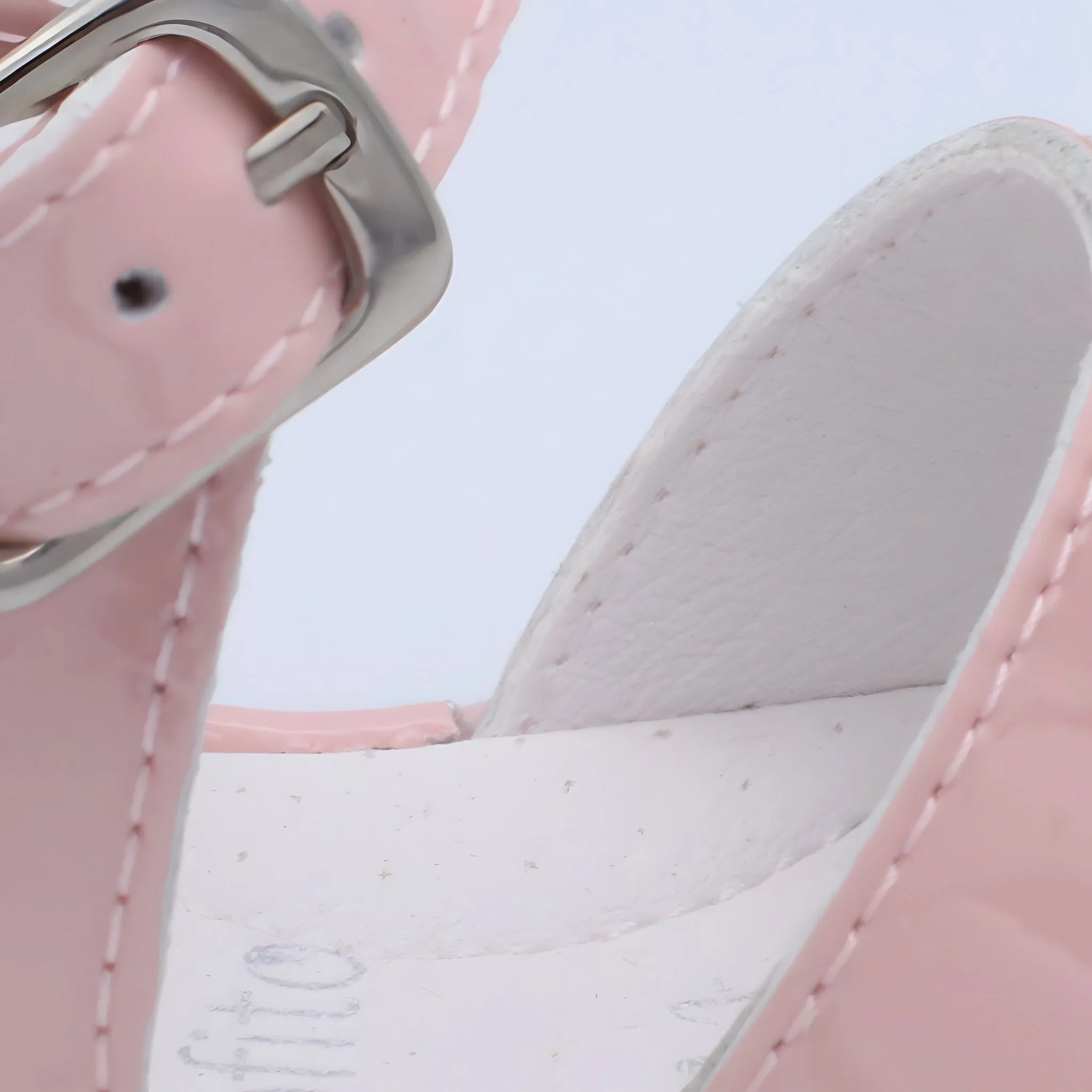 'Marina' Girls Pink Patent Open-Toe Sandals