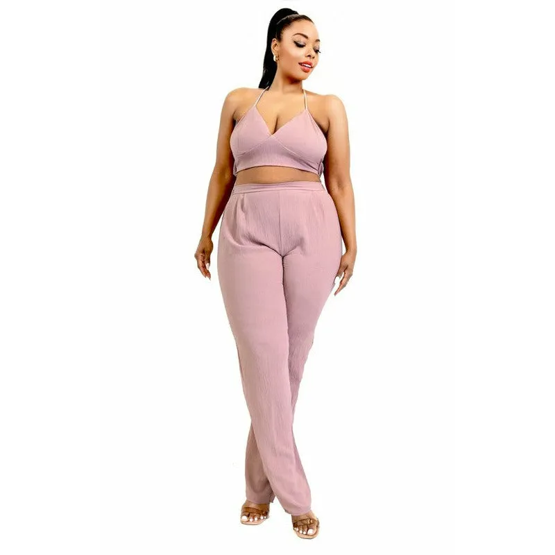 Mauve Wide Leg Pants