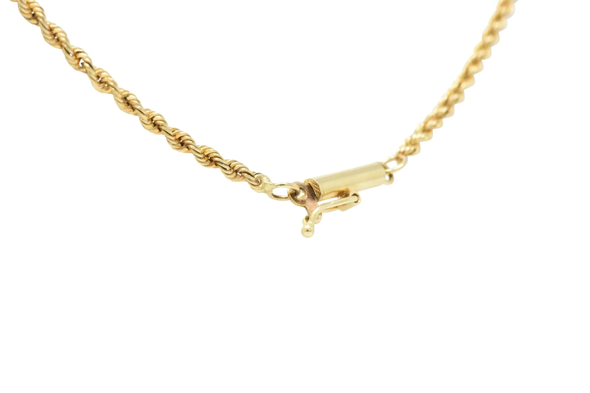 McTeigue Retro 1.20 CTW Diamond Platinum 18 Karat Gold Acorn Pendant Necklace