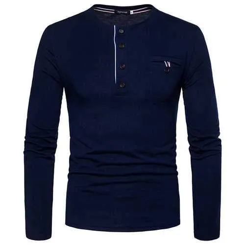 Mens Buttons Design Casual T Shirt