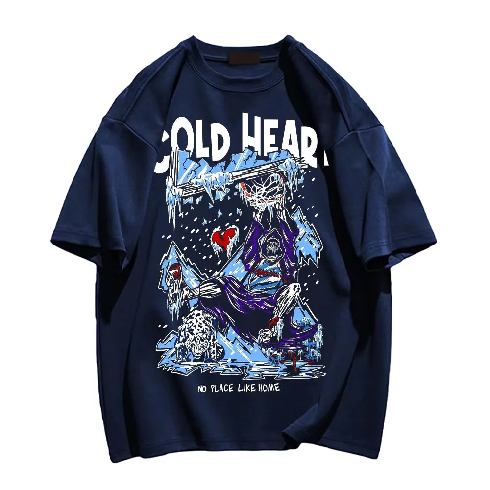 Men's Casual Cotton Skull Collection Graphic Print T-shirt