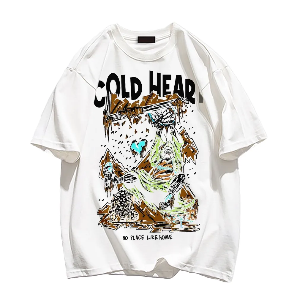 Men's Casual Cotton Skull Collection Graphic Print T-shirt