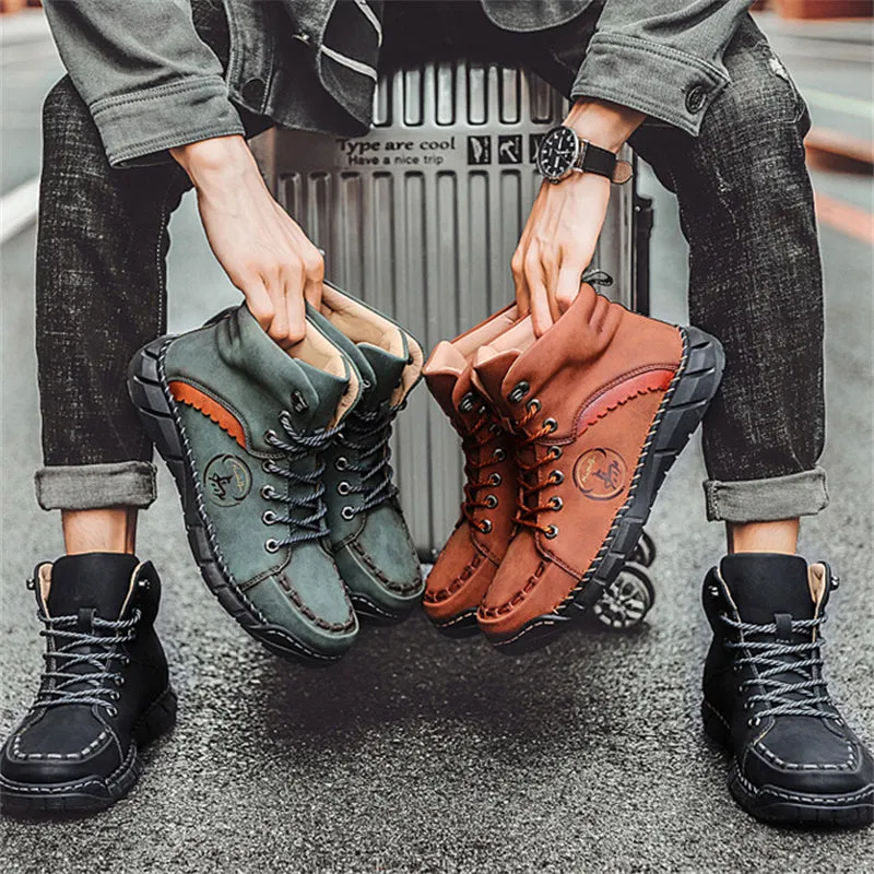 Men's Cool Wear-resistant High Top Round Toe Boots