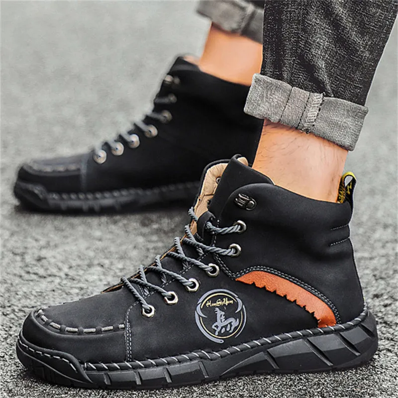 Men's Cool Wear-resistant High Top Round Toe Boots