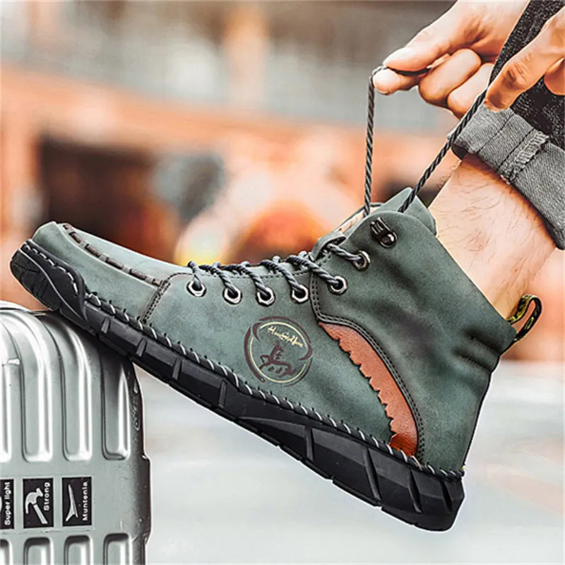 Men's Cool Wear-resistant High Top Round Toe Boots