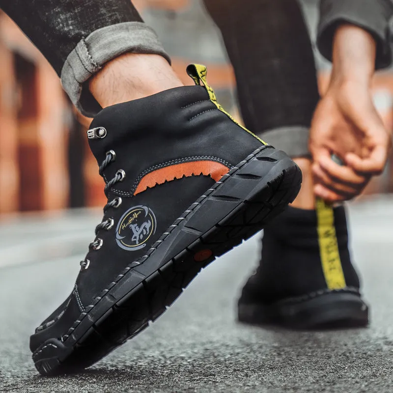 Men's Cool Wear-resistant High Top Round Toe Boots