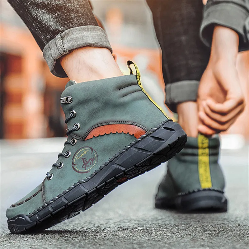 Men's Cool Wear-resistant High Top Round Toe Boots
