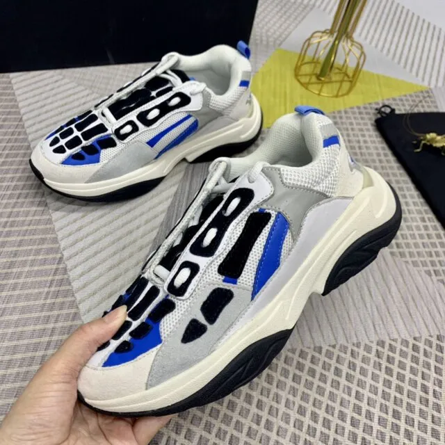 Men's leather skeletal sneakers