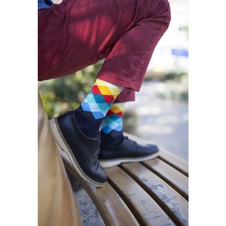 Men's Marine Diamond Socks