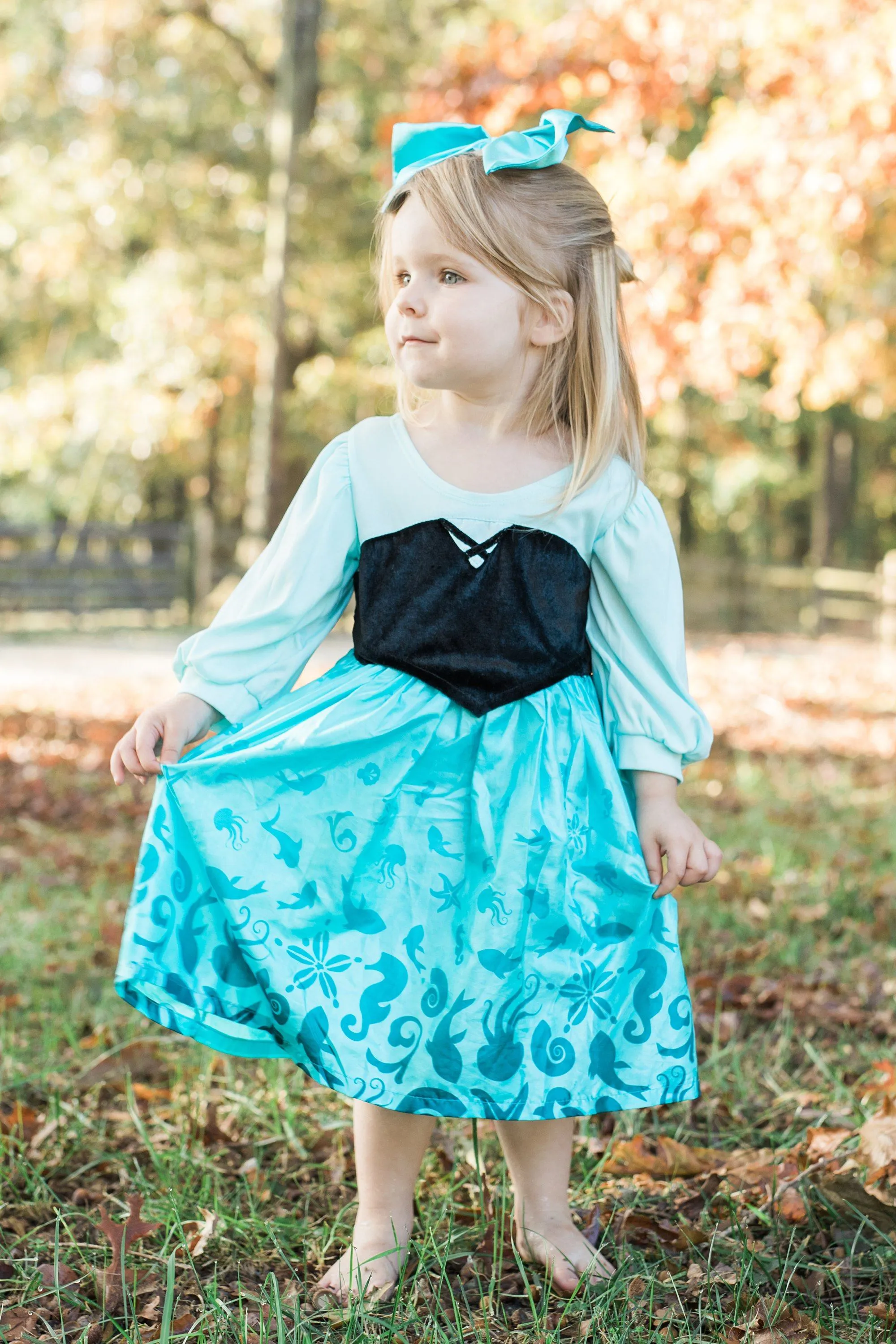 Mermaid Day Dress with Bow