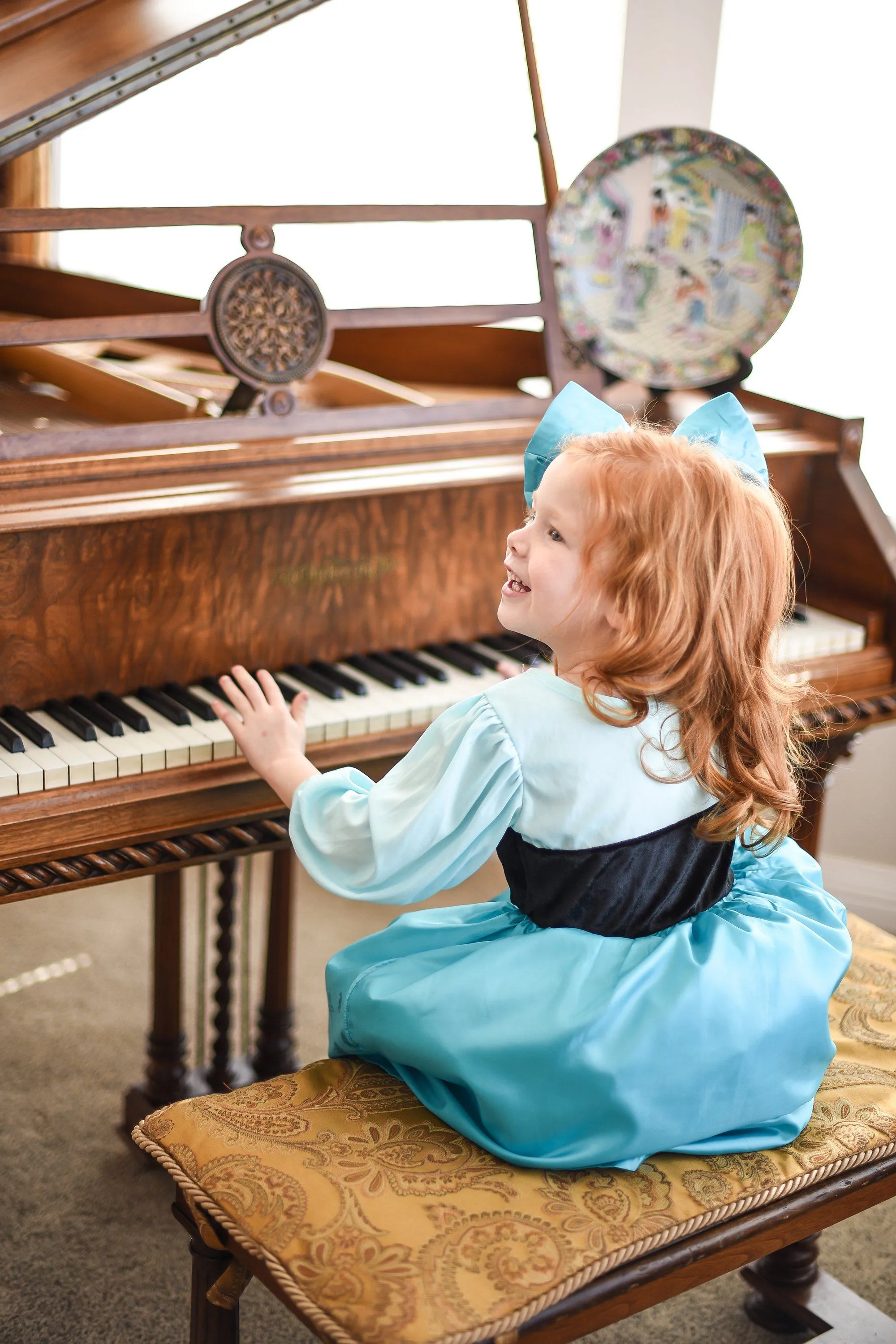 Mermaid Day Dress with Bow