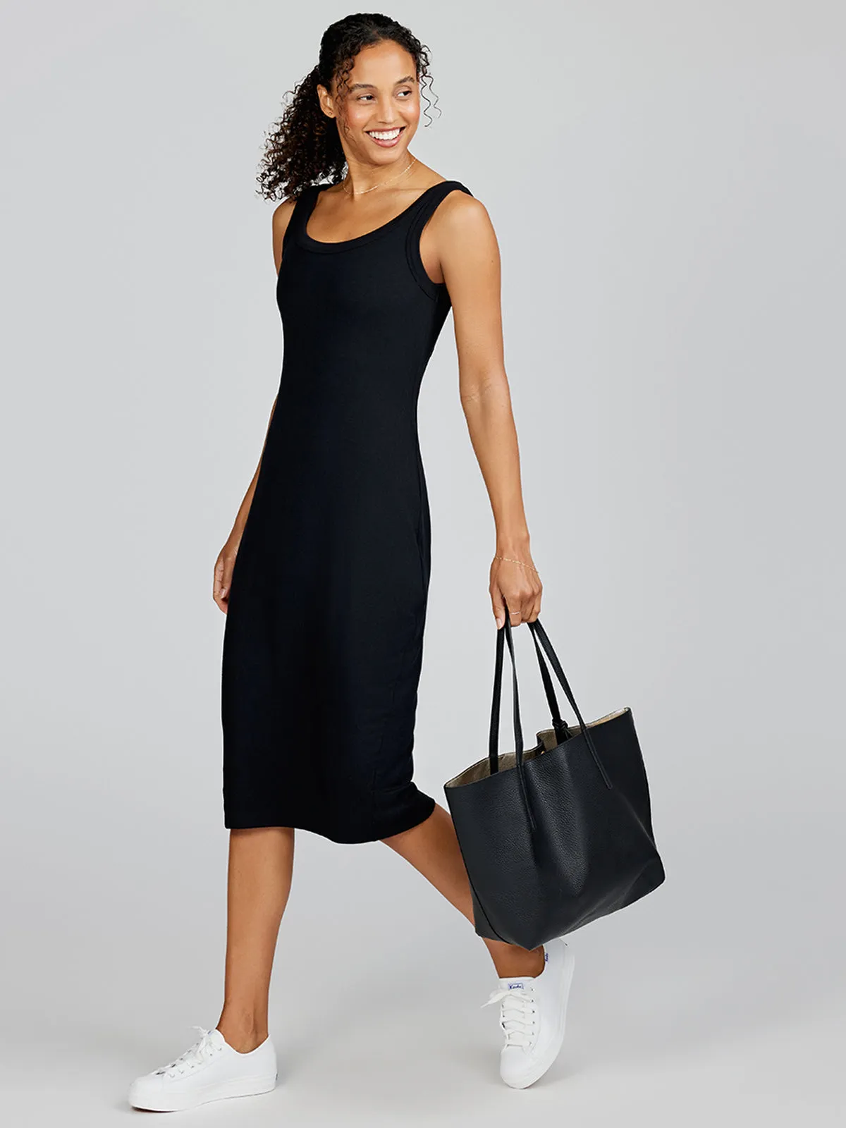 Microluxe Rib Midi Dress