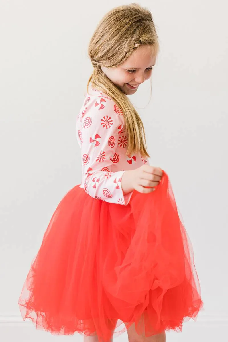 Mila & Rose Pink Peppermint L/S Tutu Dress