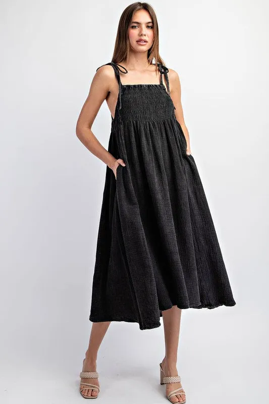 Mineral Washed Midi Dress