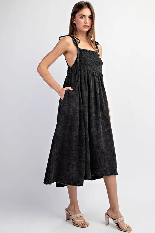Mineral Washed Midi Dress