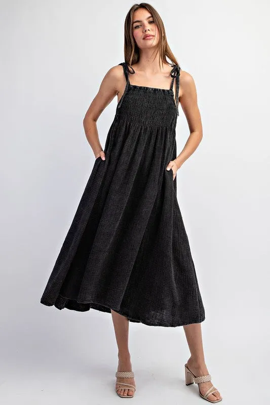 Mineral Washed Midi Dress