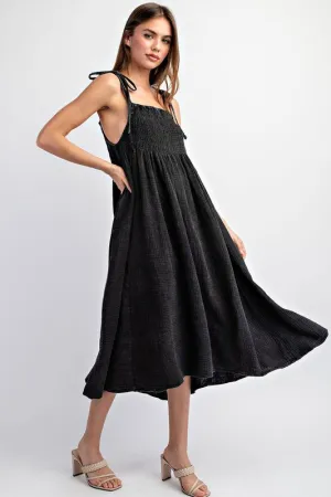 Mineral Washed Midi Dress