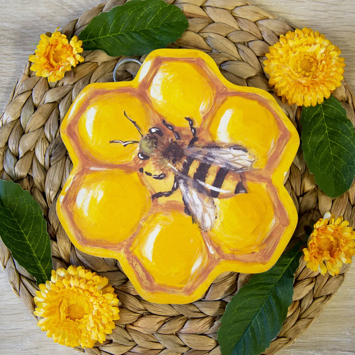 Mini Honey Comb Bee Charm