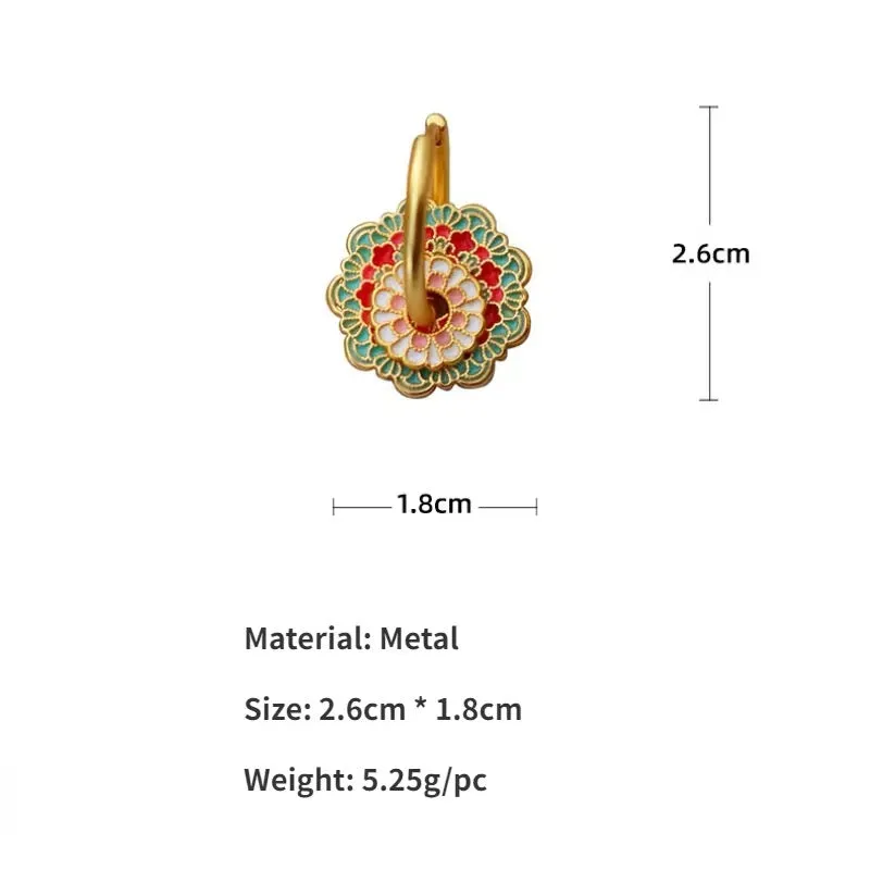 Minimalist Retro Colorful Flower Earrings