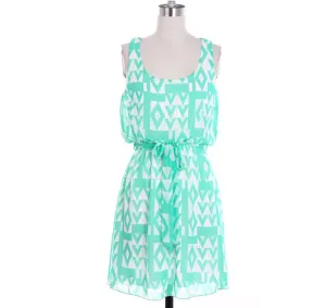Mint Aztec Short Dress