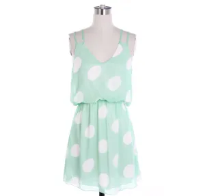 Mint Polka Dot Short Dress