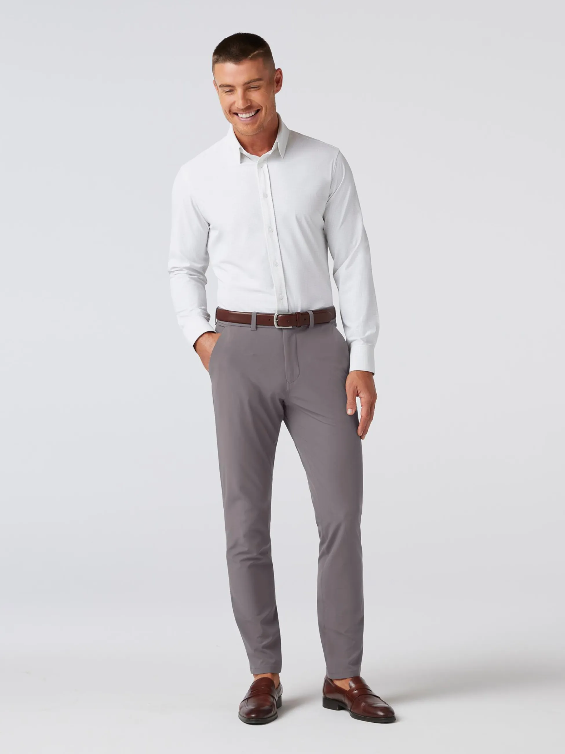 Mizzen   Main Leeward LS Dress Shirt - Aluminum Bennett Check