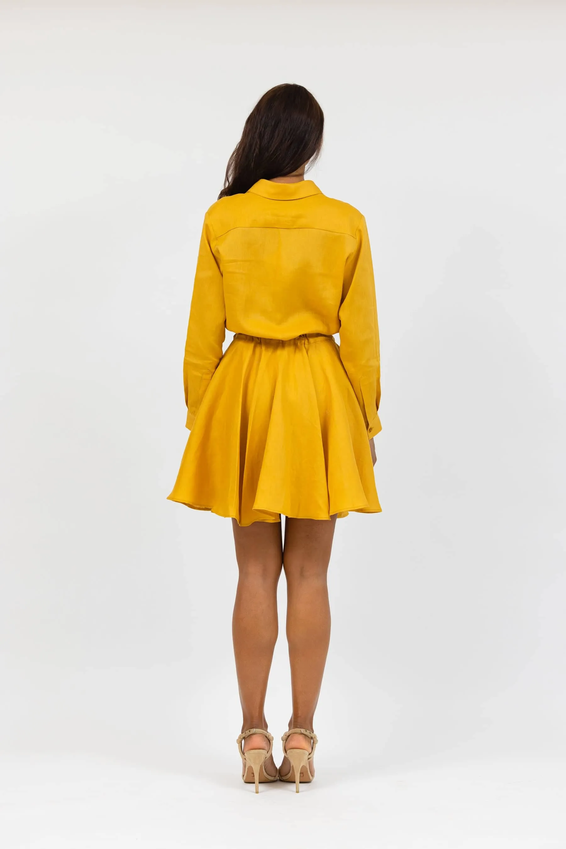 Monaco Linen Dress - Citron
