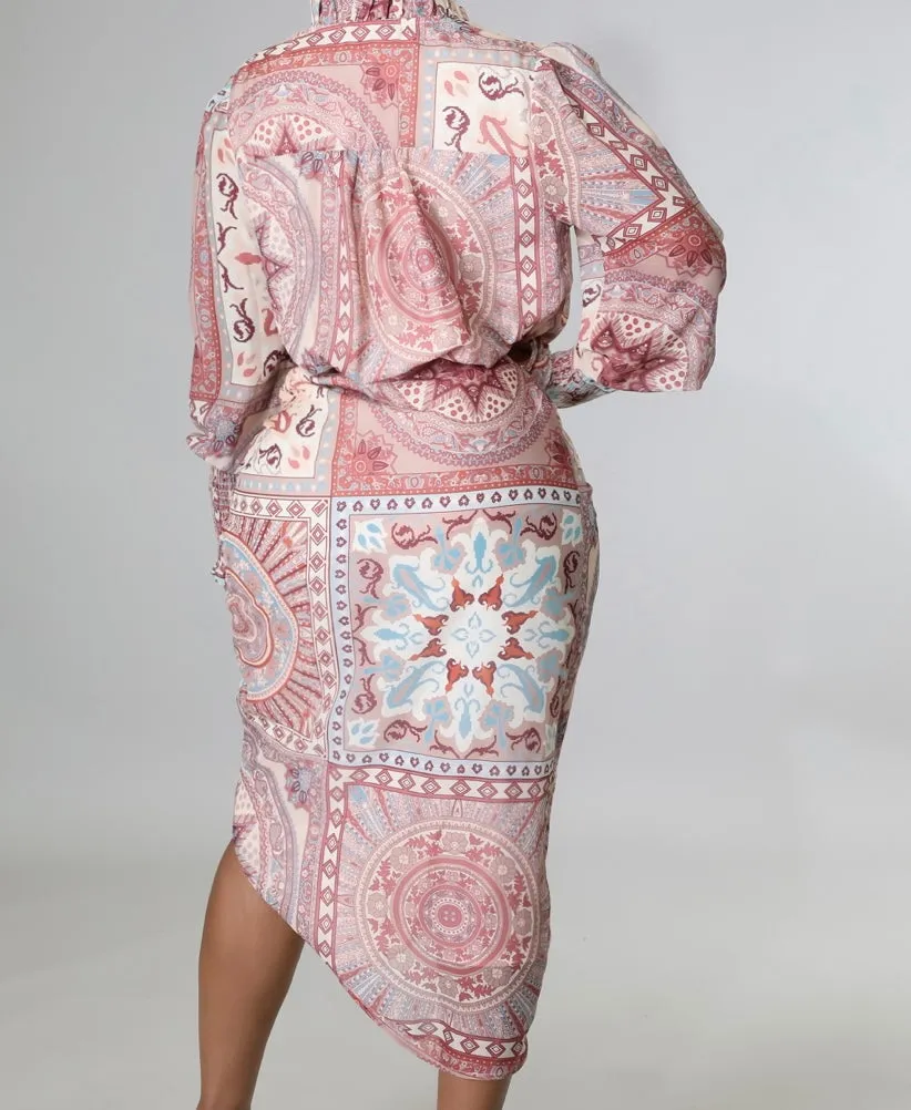 Multi Colors Ruched Dress