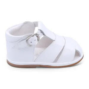 'Myles' Boys White Patent T-Bar Sandals