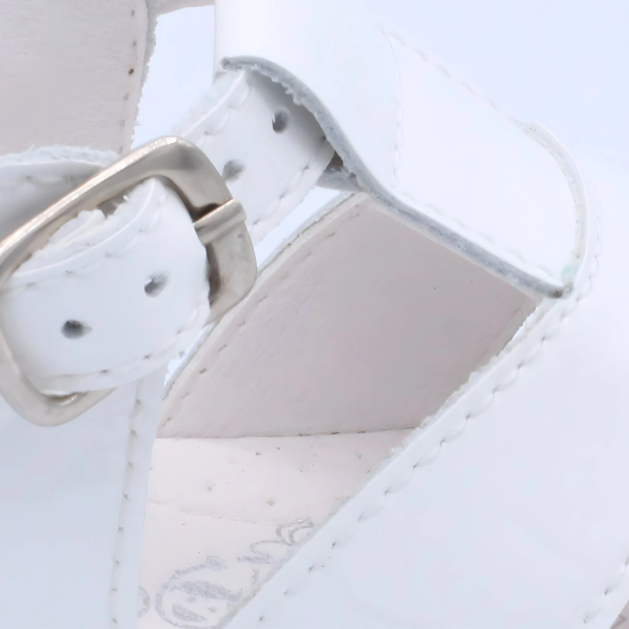 'Myles' Boys White Patent T-Bar Sandals
