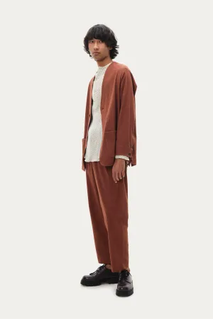 Naushad Ali I Overlay, Toffee brown Signature Spring Summer 2025 Crushed cotton Toffee Brown NA SS24 M07T