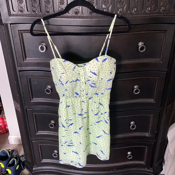 NEW BCBGeneration Green Blue Dress in Shark Print Size S