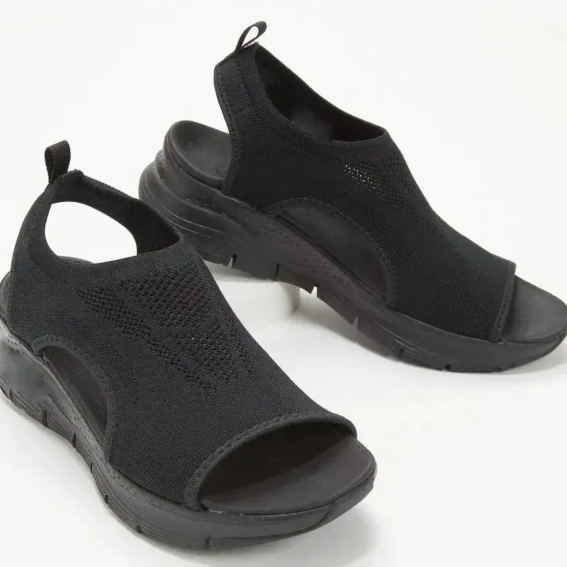 New Mesh Fish Platform Sandals - Women’s Open Toe Wedge Sandals, Light Casual Shoes, Zapatillas Mujer, Women’s Summer Shoes
