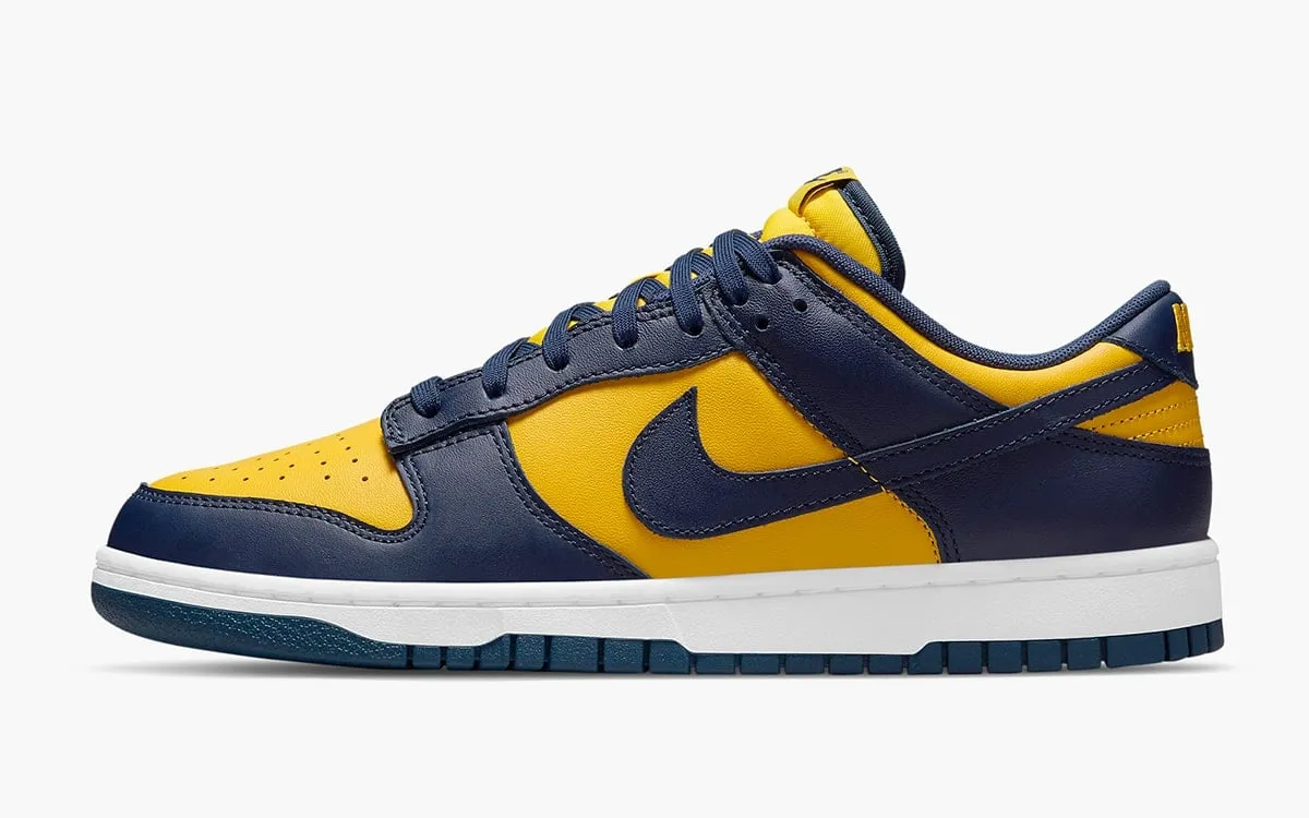 NIKE Nike Navy Blue/Yellow Leather Dunk Lace Up Retro Sneakers Size 47