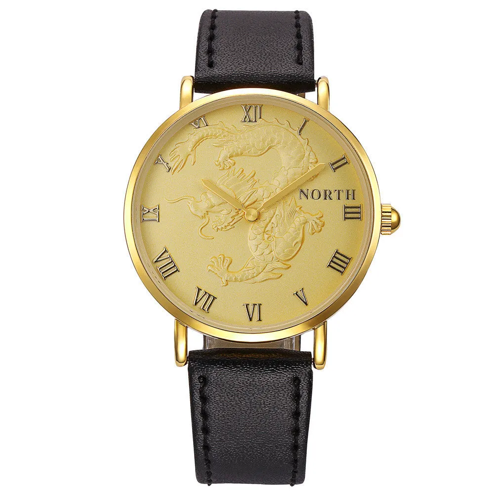 NORTH Fashion Mens Watch with Leather Band