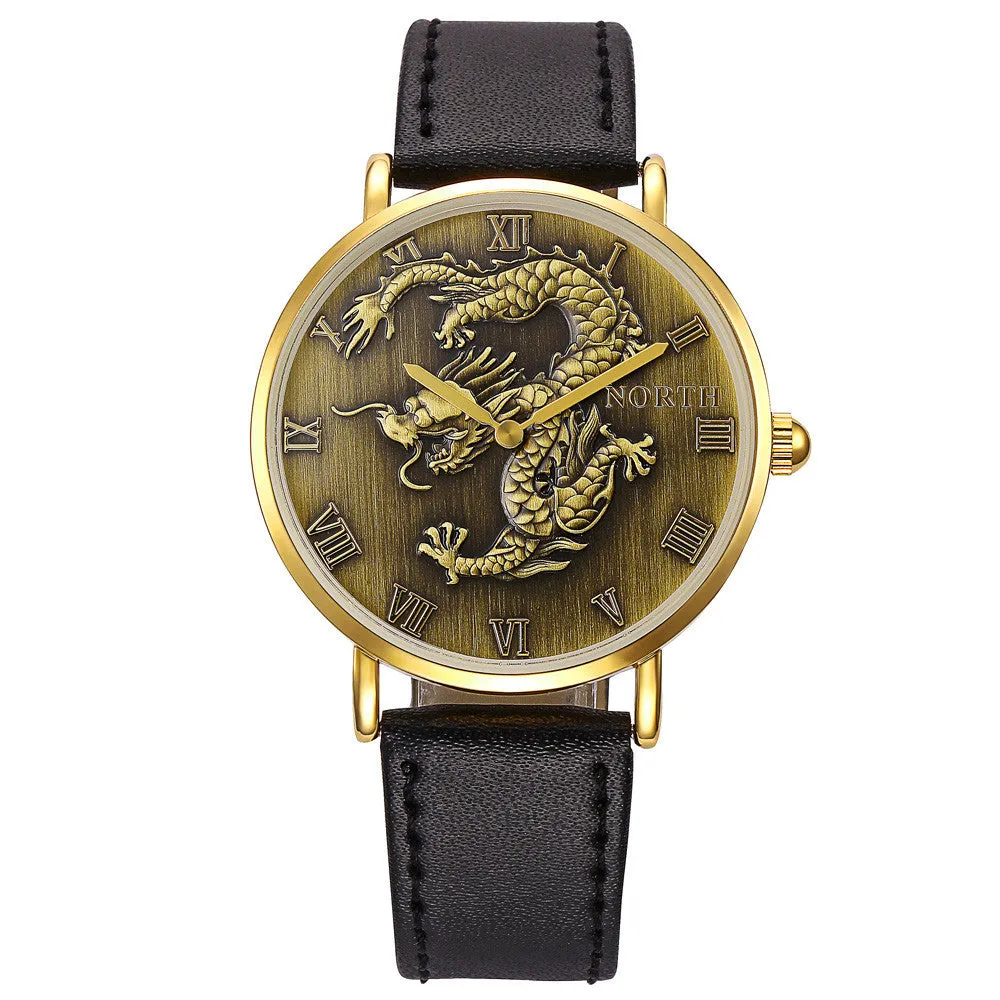 NORTH Fashion Mens Watch with Leather Band