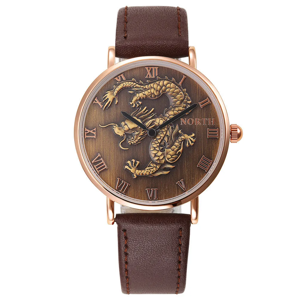 NORTH Fashion Mens Watch with Leather Band