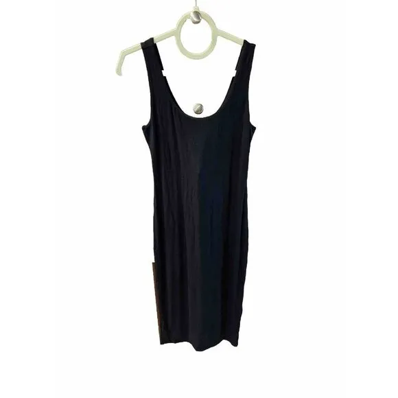 NWT BAR III / Bodycon Scoop-Neck Midi Dress Deep Black Womens Size Small