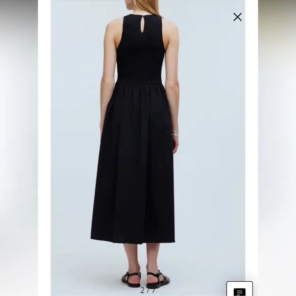 NWT Madewell The Melody Smocked Midi Dress with Pockets Cotton Lightweight NP124
