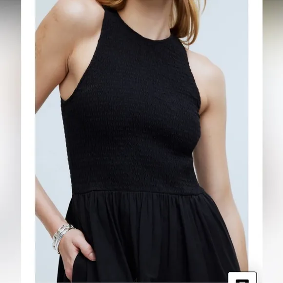 NWT Madewell The Melody Smocked Midi Dress with Pockets Cotton Lightweight NP124