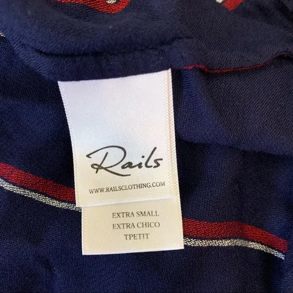 NWT Rails Priya Wrap Dress NavyBlue Oxblood Stripe