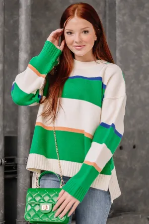 Off We Go Again Striped Sweater