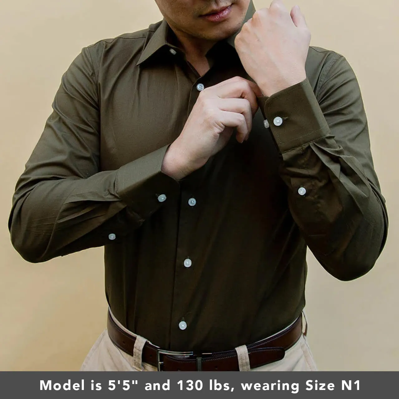 Olive Green Dress Shirt | The Lemongrass