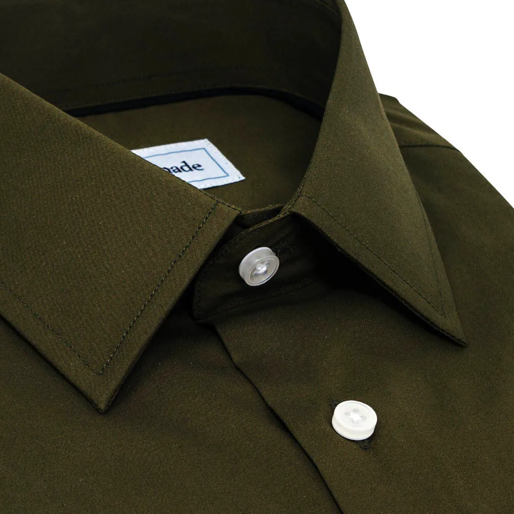 Olive Green Dress Shirt | The Lemongrass