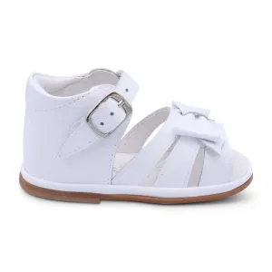 'Olivia' Girls White Patent Open-Toe Sandals