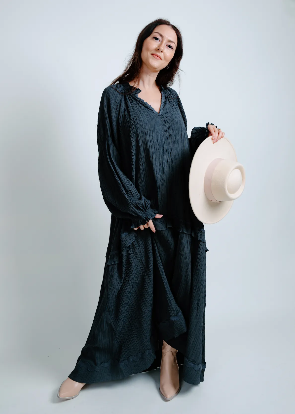 Olivia Midi Dress - Charcoal