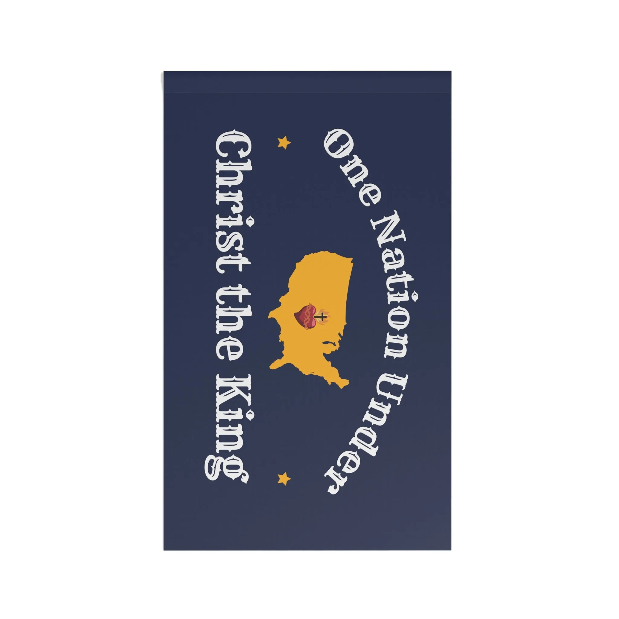 One Nation under Christ the King Christian Catholic Blue America House Banner