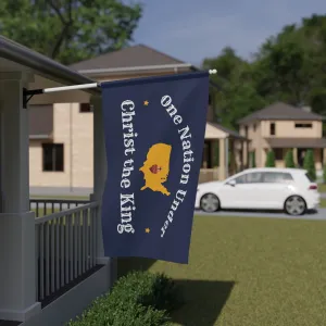 One Nation under Christ the King Christian Catholic Blue America House Banner