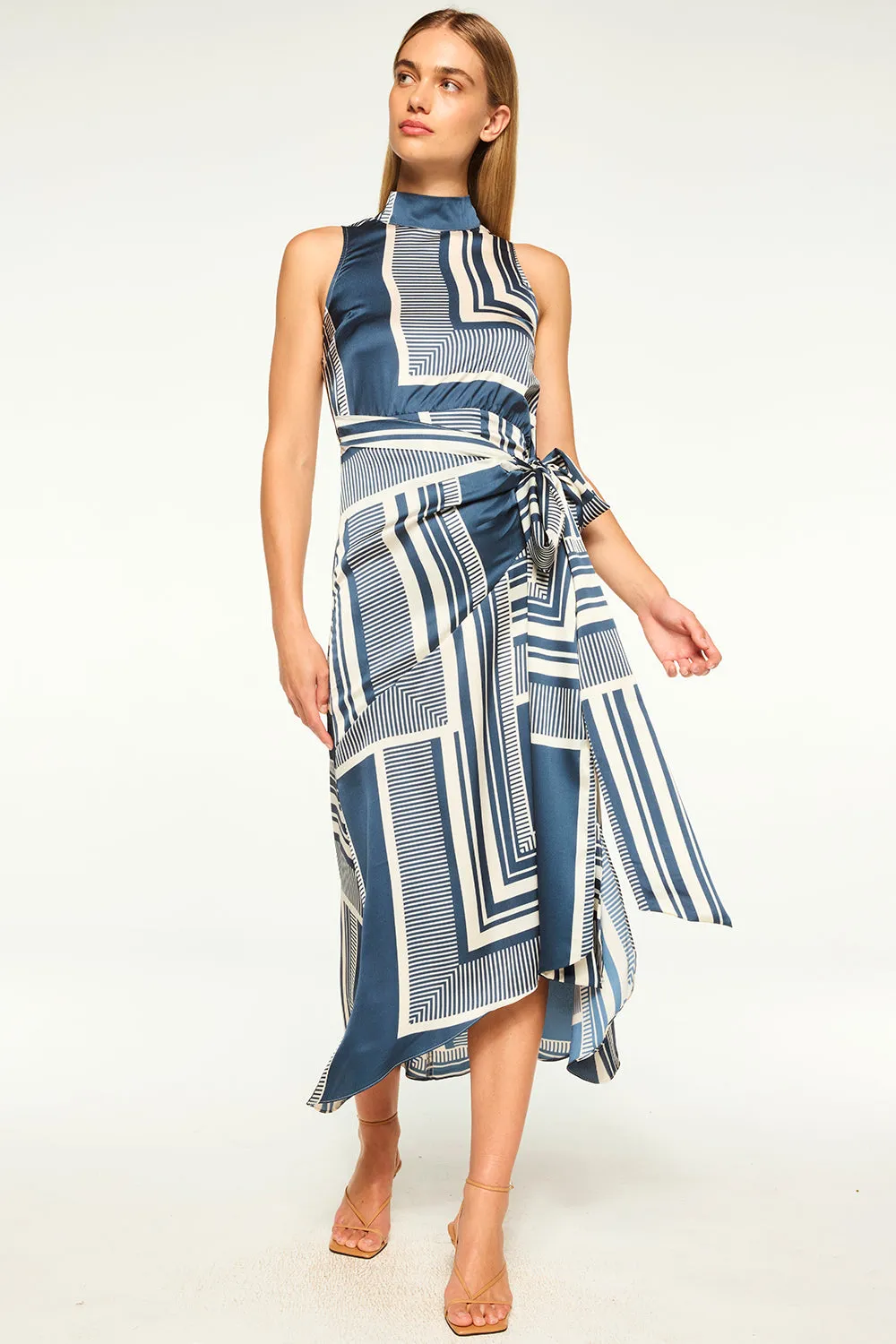 Ophira Dress in Linear Geo by Misa