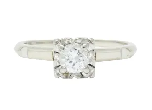 Orange Blossom 0.36 CTW 18 Karat White Gold Engagement Ring Circa 1950s